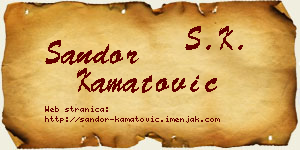 Šandor Kamatović vizit kartica